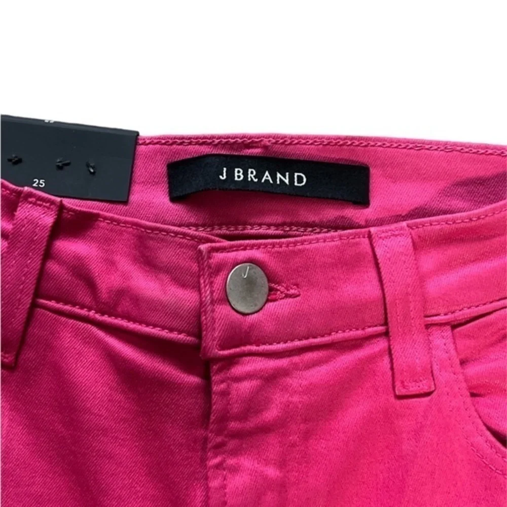 J Brand Women's Alana Coated‎ Dizzy Pink High Rise Crop Skinny Pants Sz. 25 NWT